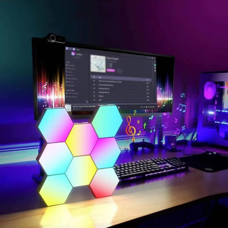 Viedais sešstūris savienojams RGB LED sienas apgaismojums ar lietotņu vadību Užsisakykite Trendai.lt 5